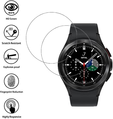 AISELAN עבור Samsung Galaxy Watch4 מגן מסך Smartwatch Classic, [2 PCS] HD אנטי-בועות אנטי-סקרטס מסך מזג סר